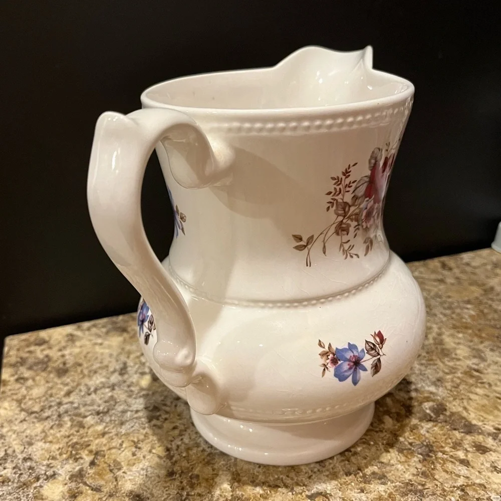 Vintage Lord Nelson Pottery Pitcher Floral Made in England 7”